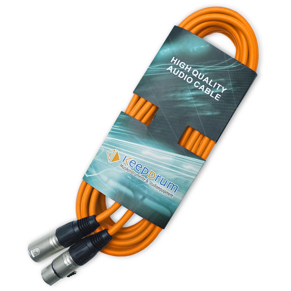 keepdrum Cable de micrófono XLR 10 m lila, naranja y negro, 3 unidades