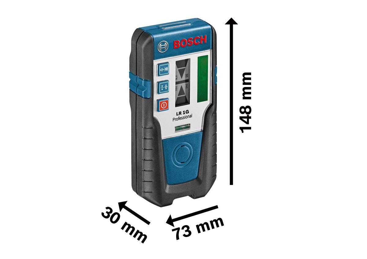 Bosch Professional Receptor láser LR 1 G (haz láser verde, 1 batería de 9 V, alcance 0–200 m)