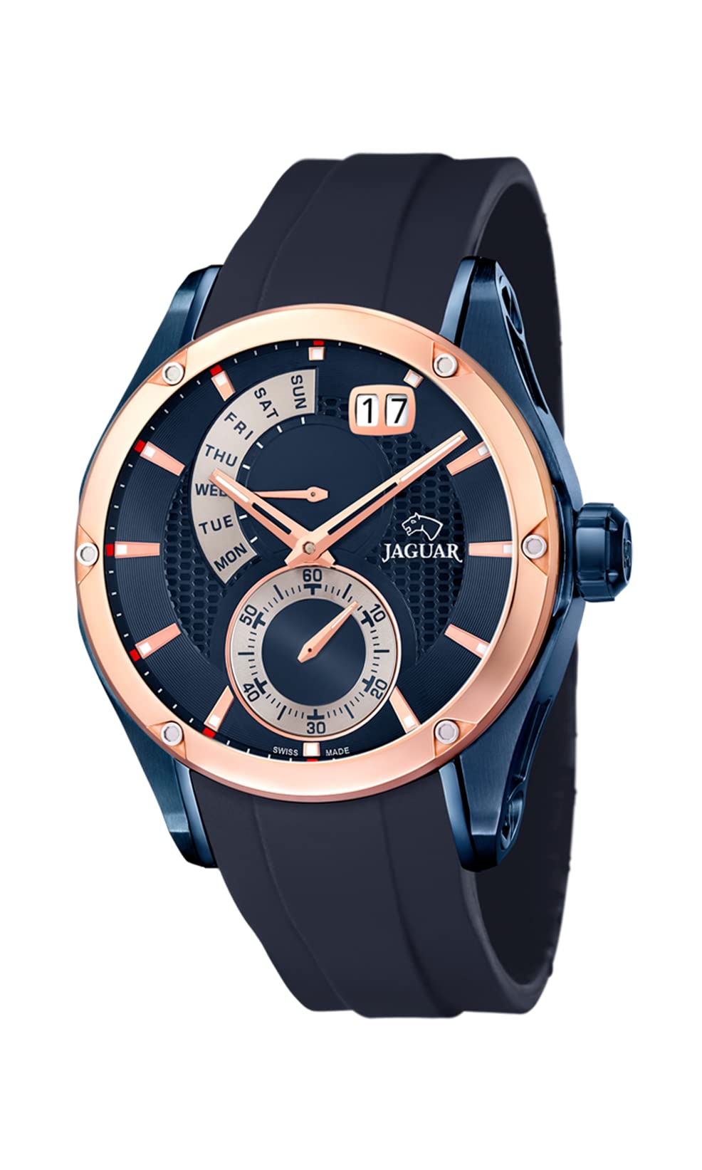 JAGUAR Reloj Modelo J815/1 de la colección Special Edition, Caja de 45 mm Correa de Caucho Azul para Caballero