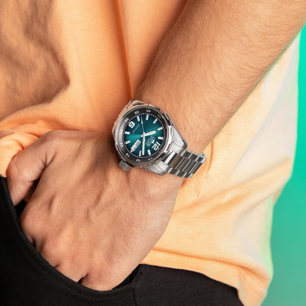 LOTUS Reloj Automático Hombre de Acero Inoxidable 316l Plateado Reloj Analógico Hombre - Calendario - Cristal Zafiro de Alta Resistencia - Resistente al Agua 10 ATM 18997/1