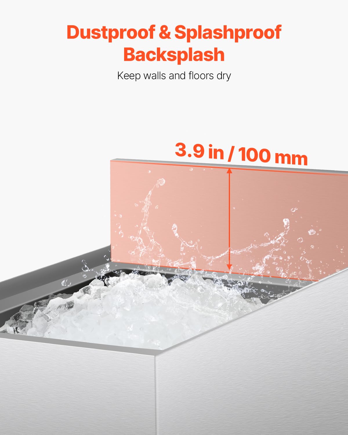 VEVOR Contenedor de Hielo de 28 L para Debajo del Mostrador de 305 x 483 x 937 mm, de Acero Inoxidable con Tapa Deslizante y Patas de Bola Ajustables, Carrito Refrigerado para Bar, Restaurante