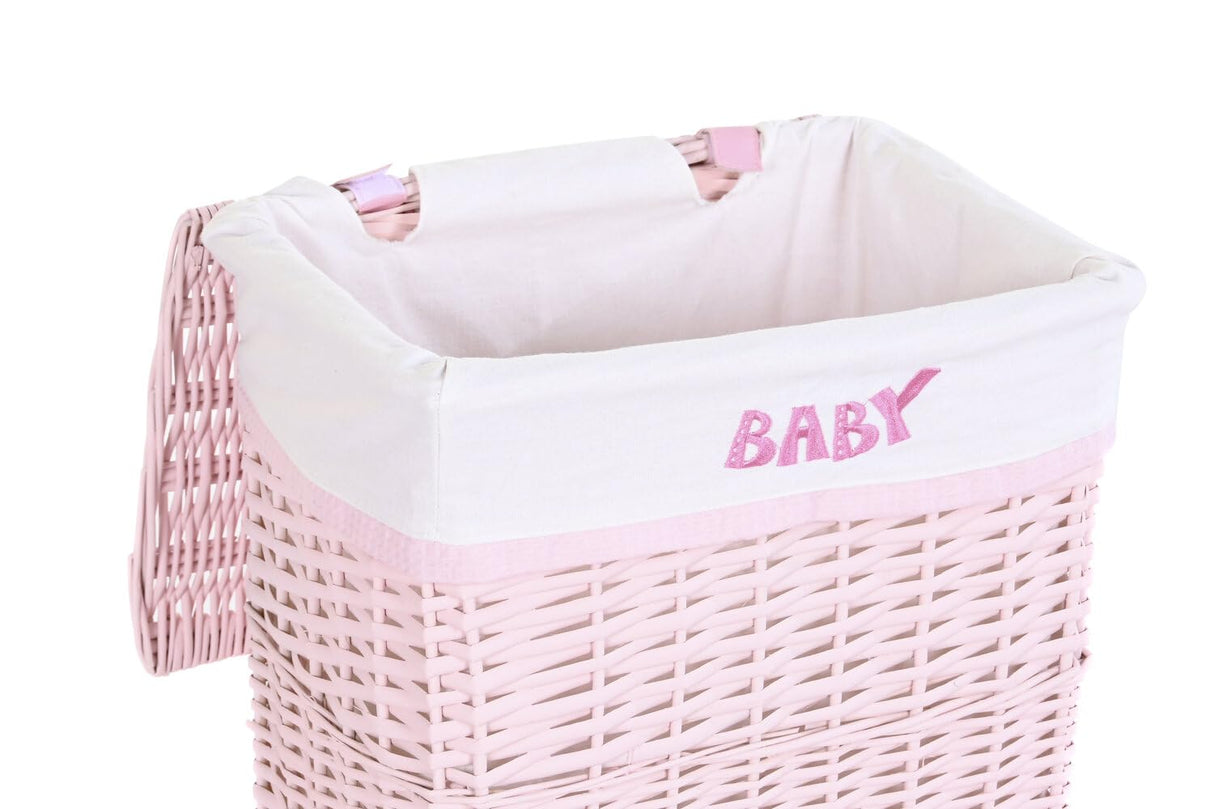 CESTA ROPA SET 5 MIMBRE POLIESTER 44X34X56 ROSA