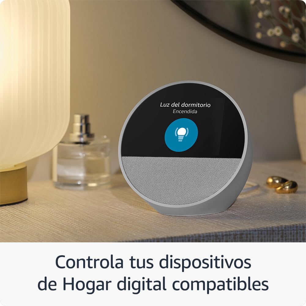 Amazon Echo Spot (modelo de 2024) | Despertador inteligente con sonido de calidad y Alexa | Negro