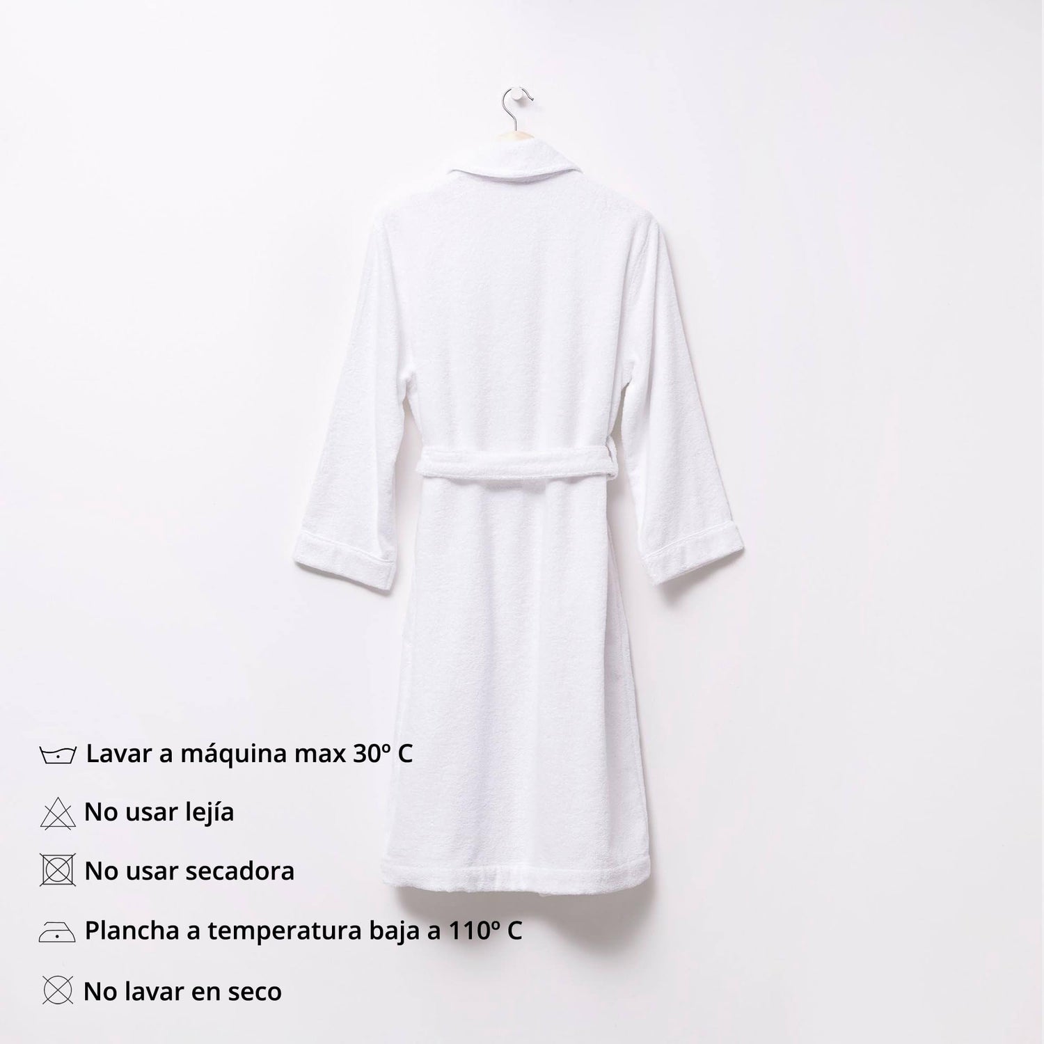 Albornoz S-M 100%Algodón 360GSM Blanco con ribetes blancos Scalpers Home
