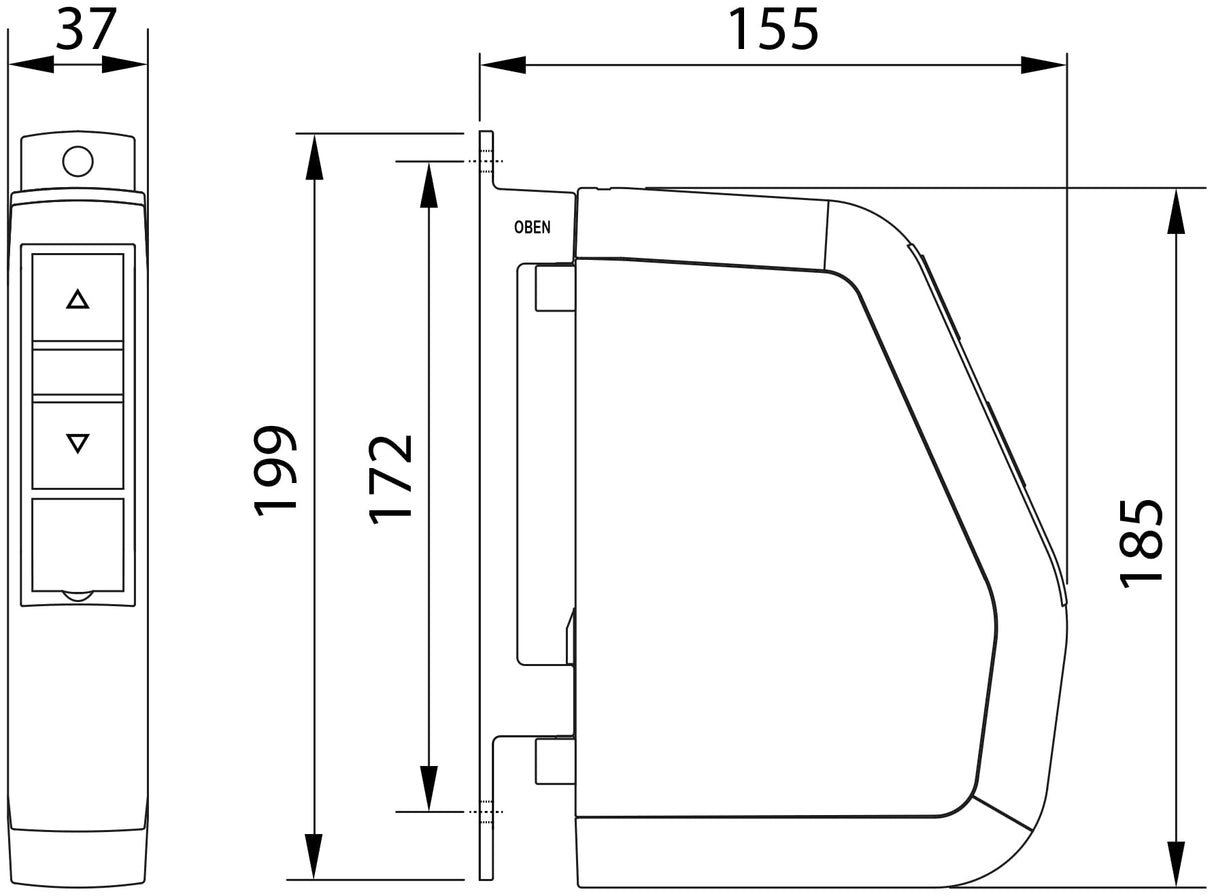 HOMEPILOT - RolloTron Pure Montaje superficial mini | Motor eléctrico para persianas enrollables. Accesorio Smart Home - ¡adecuado para instalaciones posteriores! Capacidad de carga: 30 kg