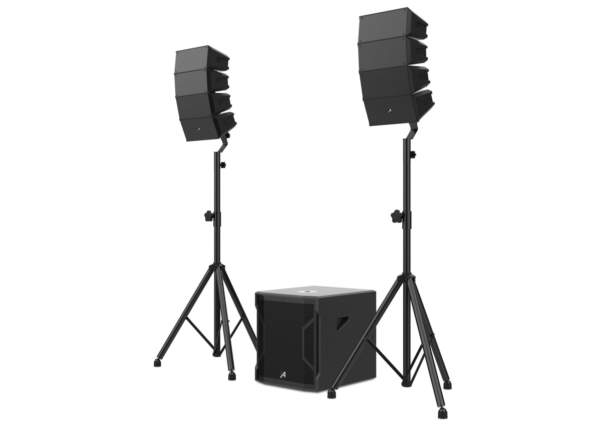 Audibax Seattle 500 - Conjunto de Altavoces Estéreo de Sistema PA - Line Array Compacto - Sistema de Columna Activo - Potencia de Subwoofer 300W RMS y Altavoces de 100W+100W RMS - Conexión Bluetooth