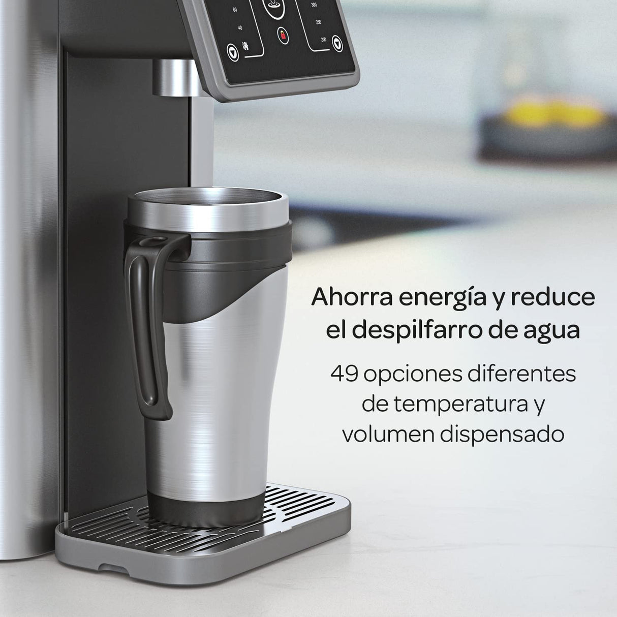 Dispensador instantáneo de agua caliente filtrada Aqua Optima Aurora, capacidad de 3,0 litros, 49 opciones de volumen y temperatura, incluye 1 filtro agua Evolve+ de 30 días, reduce los microplásticos