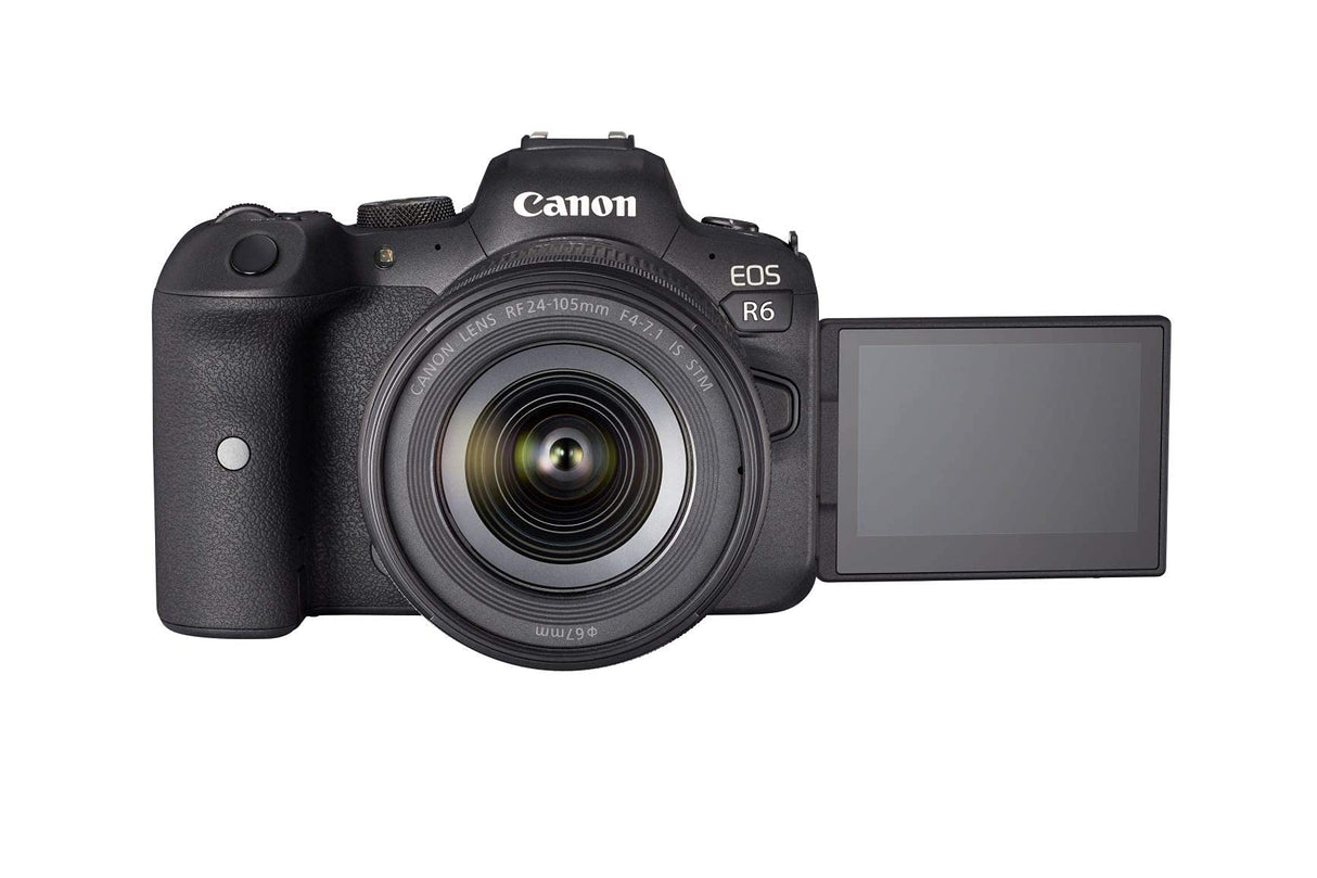 CANON EOS R6 Cámara Mirrorless + Objetivo RF 24-105 mm F4-7.1 IS STM, Cámara Evil Full Frame (20,1 MP) -6.5 EV, Vídeo 4K 60p, Dual Pixel CMOS AF II, Pantalla Táctil de Ángulo Variable, Negro