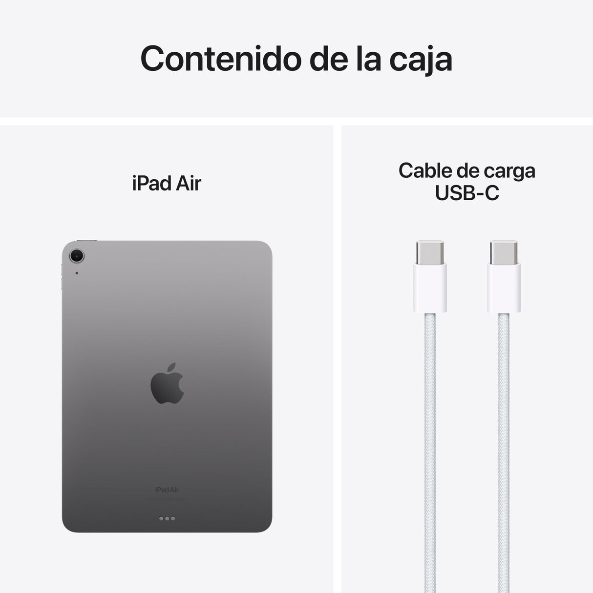 Apple iPad Air de 11 Pulgadas (M2): Pantalla Liquid Retina, 128 GB, cámara Frontal de 12 Mpx en Horizontal y cámara Trasera de 12 Mpx, Wi-Fi 6E, Touch ID, autonomía de Sol a Sol - Gris Espacial
