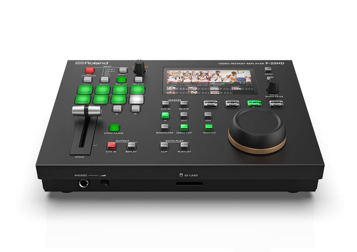 Completo repetidor instantáneo de vídeo Roland P-20HD, Salida 1080i y exportación de Archivos MP4