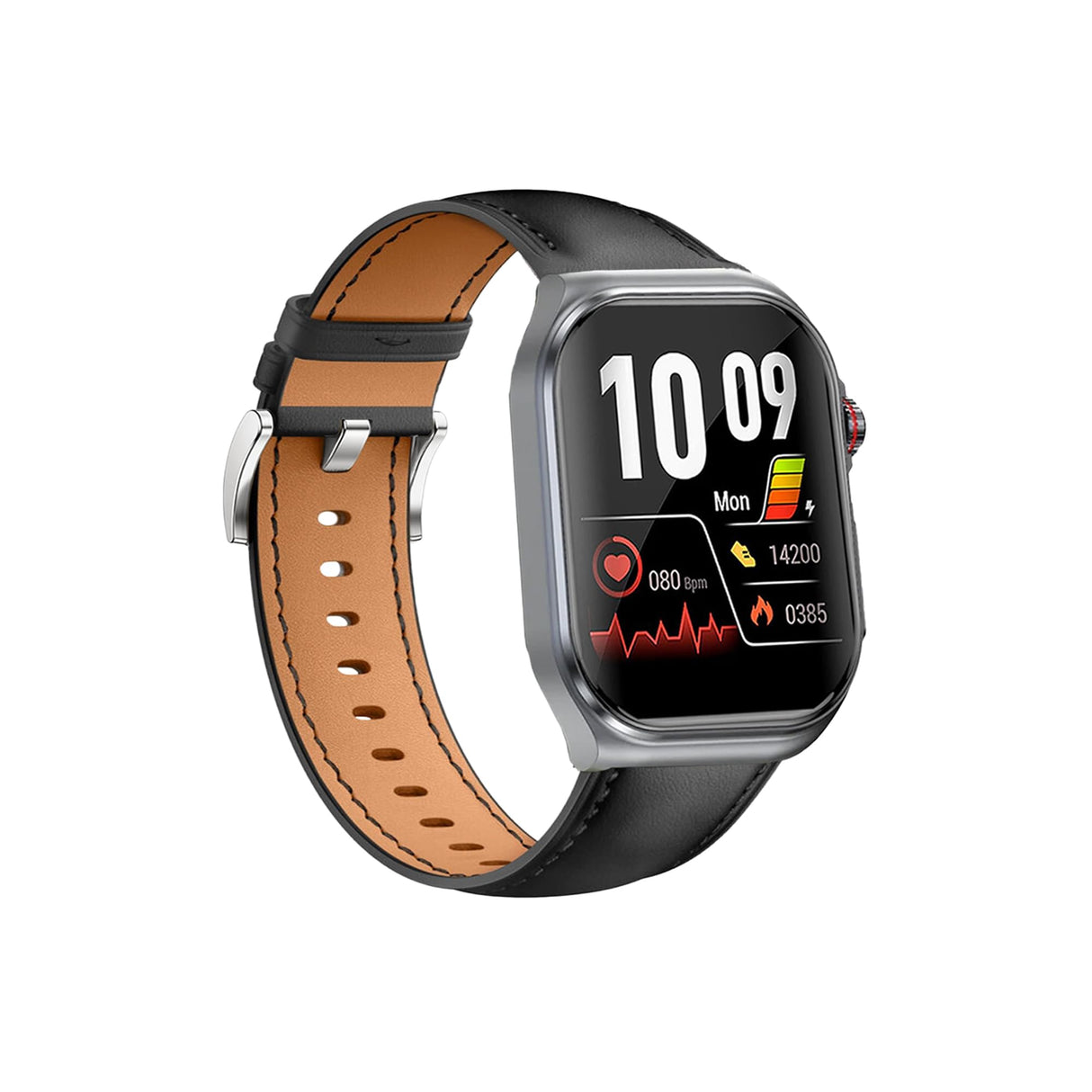 VALDUS Knauermann Pro 3 Fan Edition Angular (2025) Gris reloj de salud, reloj inteligente con función de teléfono, ECG plus HRV y función SOS, Bluetooth, Bluetooth, apnea del sueño, piel negra, 14-24,