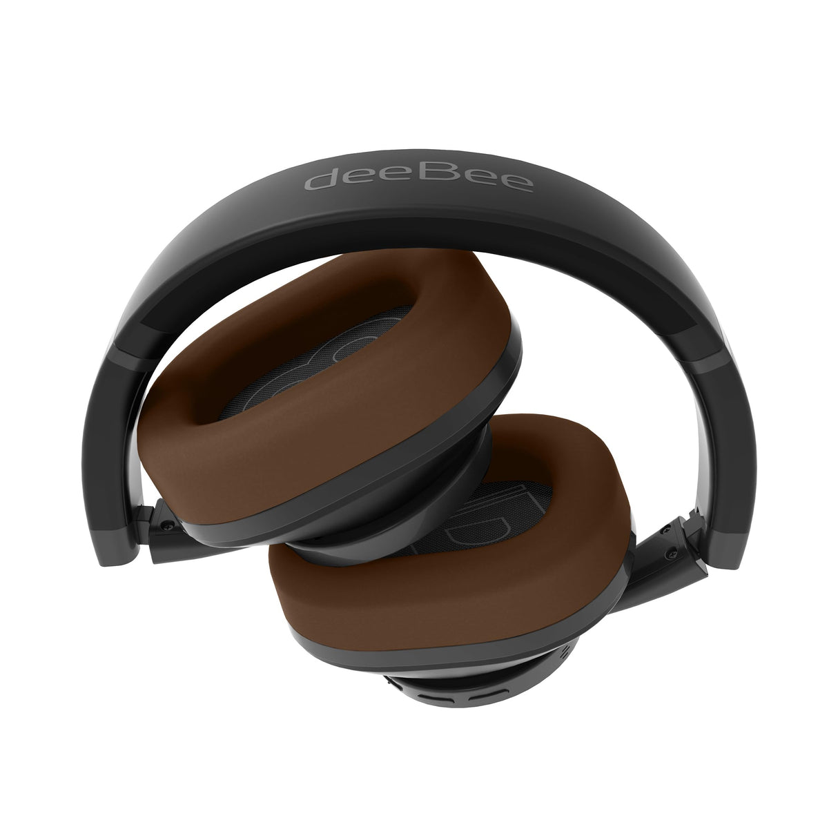 DeeBee DB-Pulse-BLM, Auriculares Bluetooth Circumaurales, Cancelación Activa de Ruido, 40 Horas de Batería, Negro, con Almohadilla Intercambiable