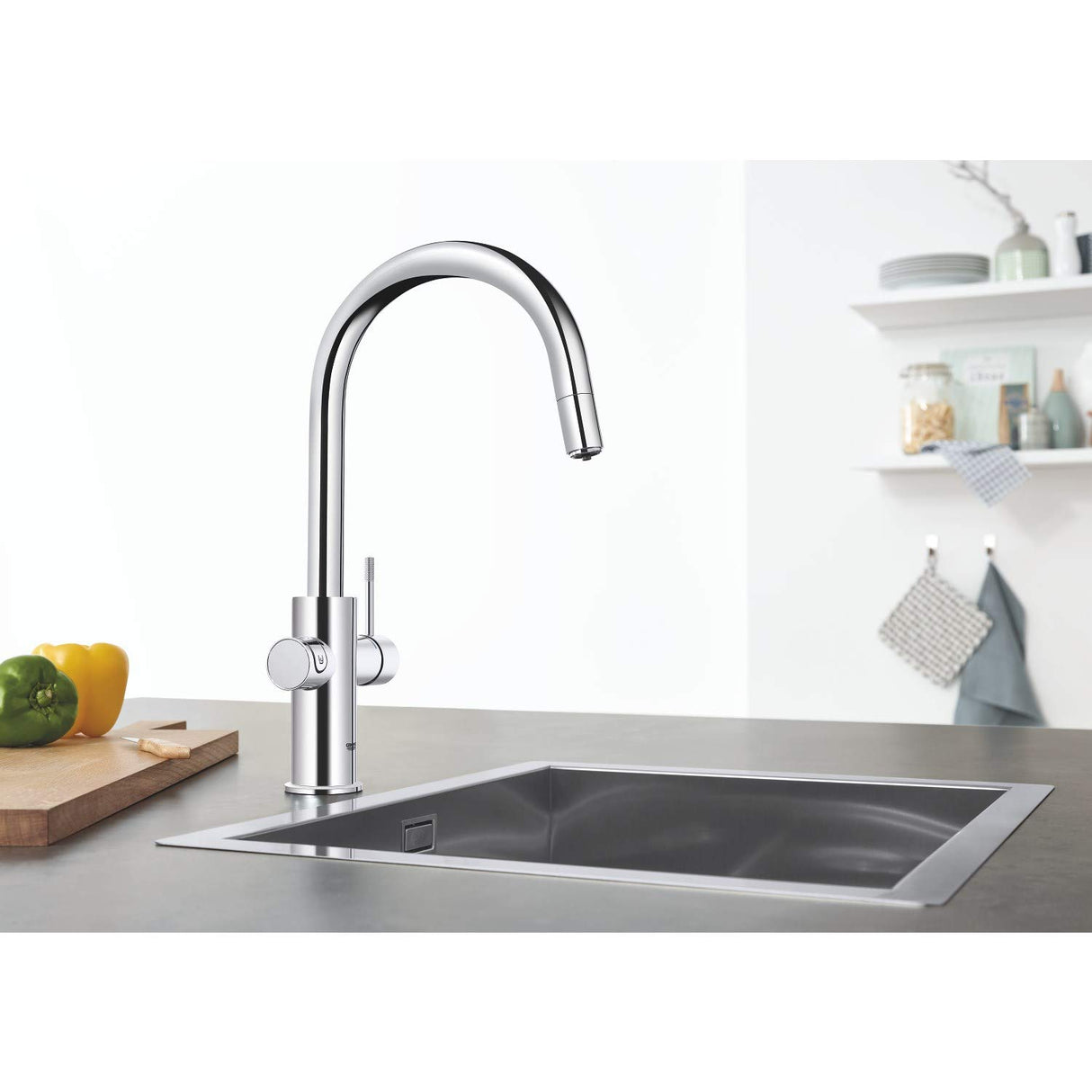 Grohe Blue Home Starter Kit - grifo de cocina con filtro de agua, caño en C (31541000)