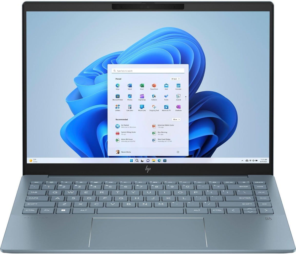 HP Pavilon Plus 14-ew1007ns - Ordenador portátil de 14" OLED 2.8K (Intel Evo Core Ultra 7, 32GB RAM, 1TB SSD, Intel ARC Graphics, Windows 11) Azul - Teclado QWERTY Español