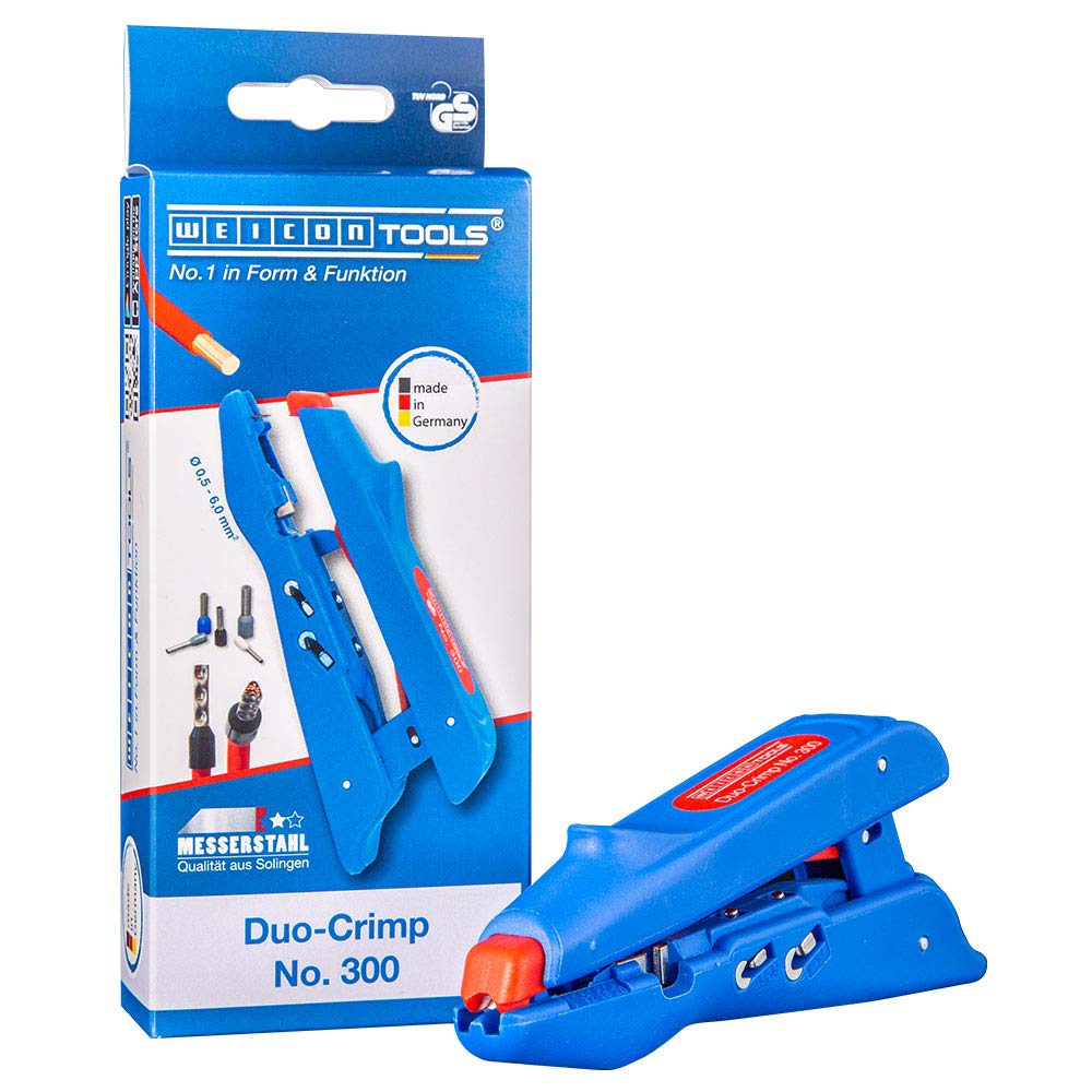WEICON Tools Duo-Crimp No. 300 - Pelacables multifunción con cortador lateral y función de engarce (12 unidades)