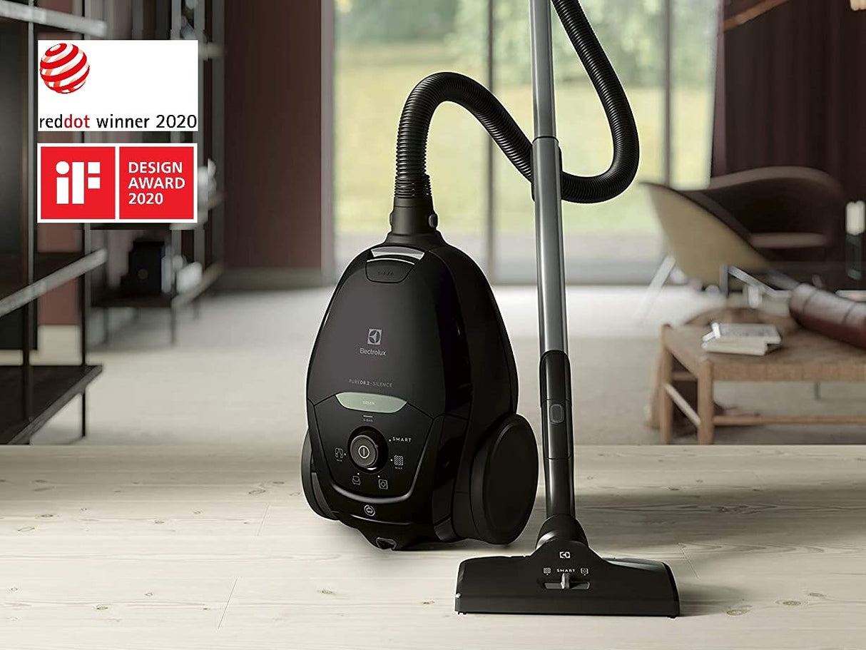 Electrolux PD82-GREEN Aspiradora con bolsa, potencia máx. 600 W, sistema de aspiración AeroPro, 2 cepillos, accesorio 3 en 1, color negro