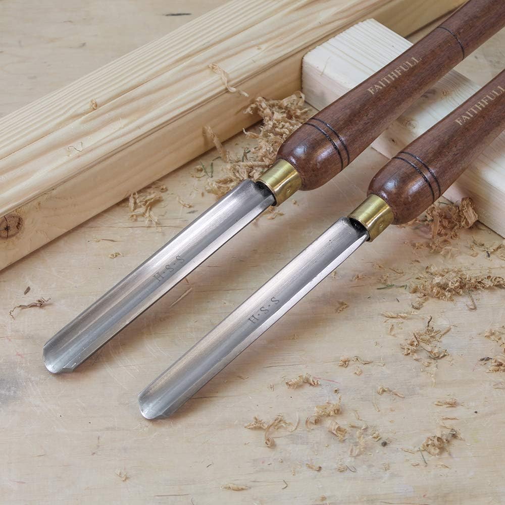Faithfull HSS Turning Chisel Set of 8 in Wooden Presentation Box Suitable for Hard and Soft Woods
