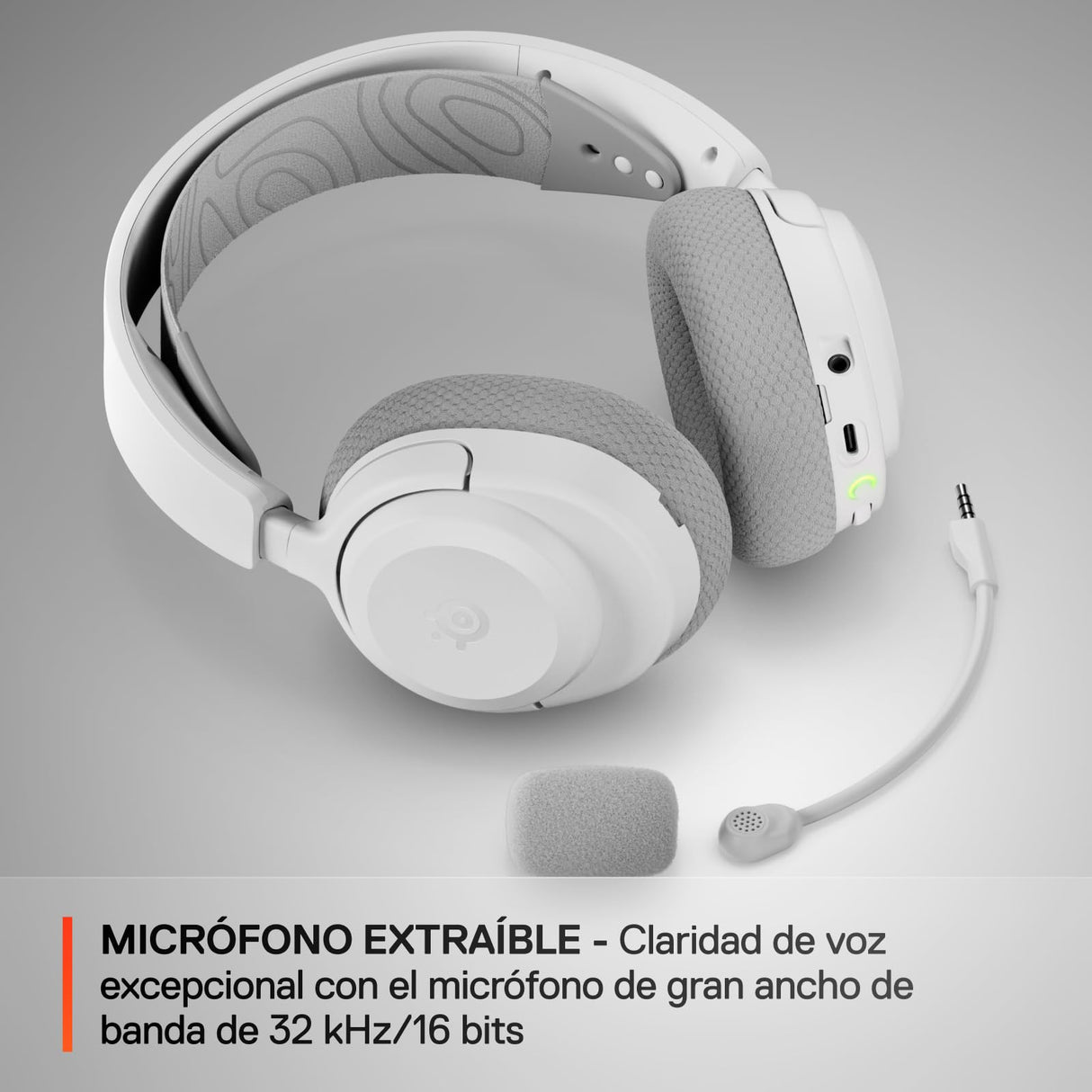 SteelSeries Arctis Nova 3P Wireless Auriculares Gaming multiplataforma - App - Batería 40h - Controladores magnéticos de neodimio - 2,4 GHz/Bluetooth - Micro extraíble - PS5, PS4, PC, Switch -Blanco