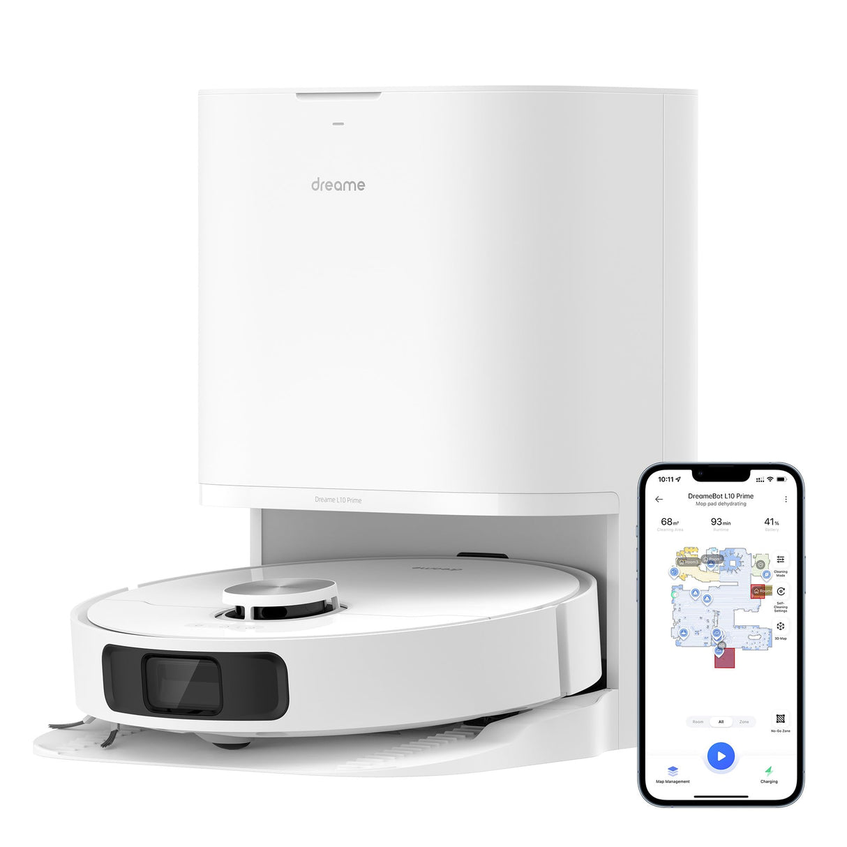 DREAME L10 Prime Robot Aspirador con Base de Autovaciado Blanco
