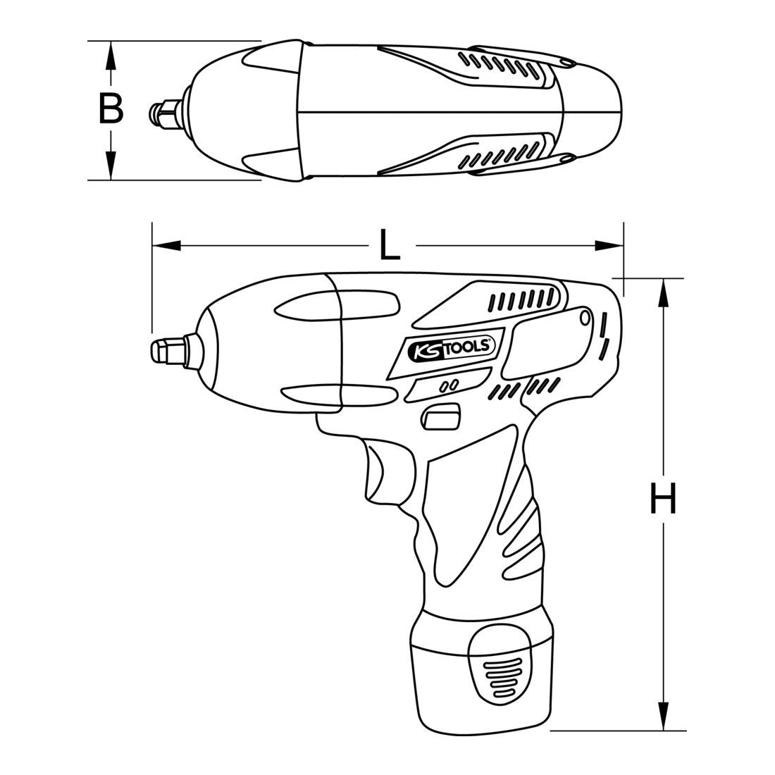 KS Tools 515.3526 1/2''Llave de impacto de batería con control de par,1.800 rpm,mit 2 Akku+1 Ladegerät