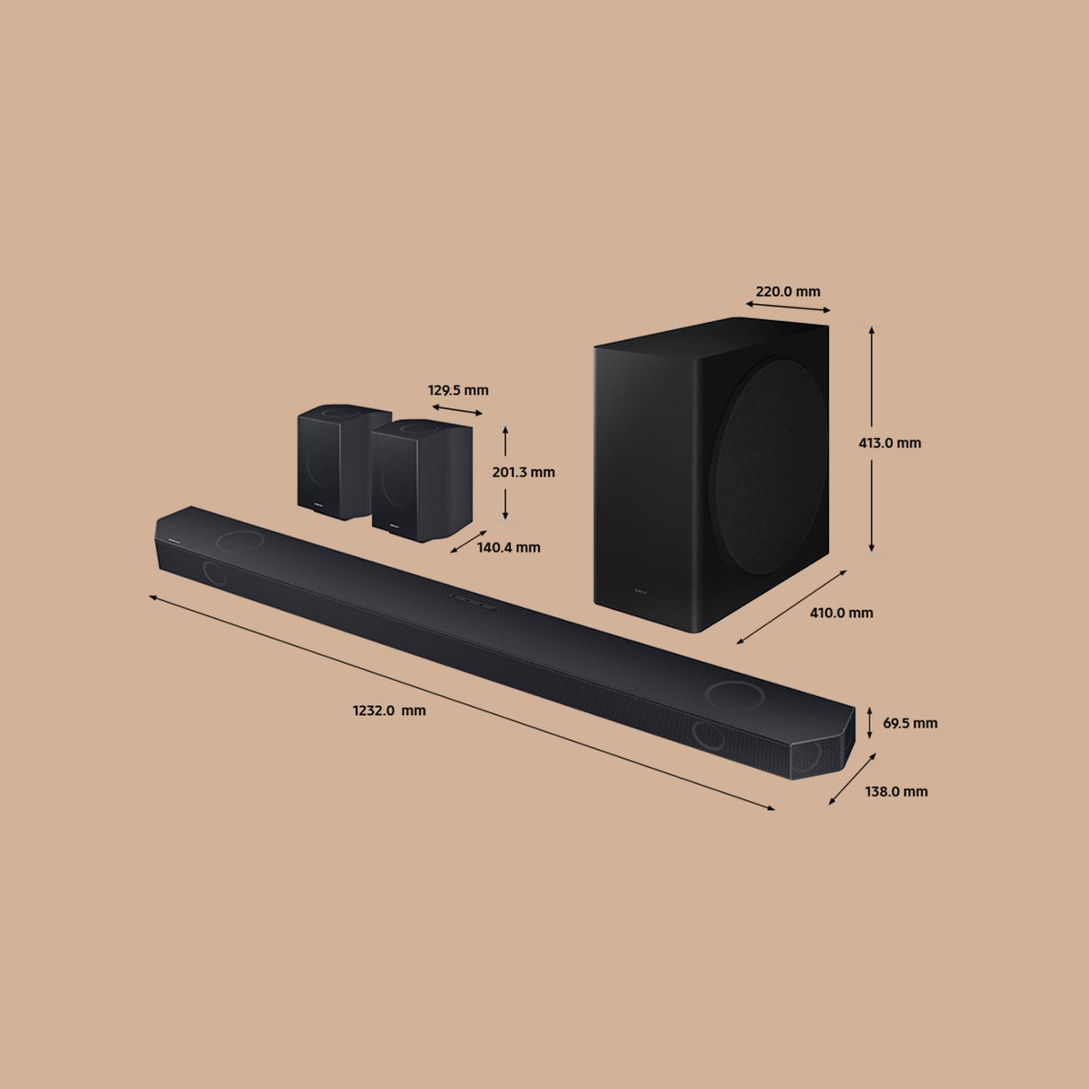 SAMSUNG Barra de Sonido HW-Q990D/ZF 2024 - Dolby Atmos inalámbrico, Q-Symphony,11.1.4 Canales, SpaceFit Sound Pro y Compatible con asistentes de Voz