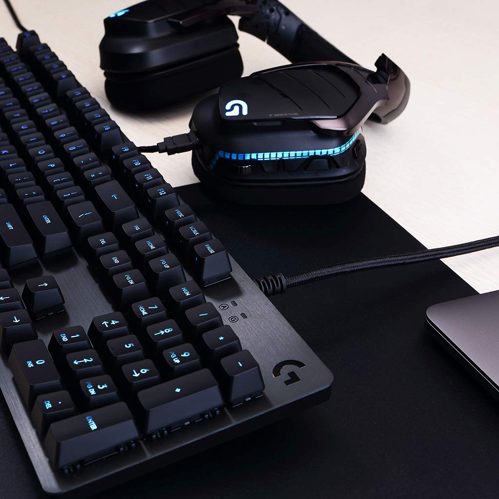 Logitech G Teclado mecánico para Gaming 513, interruptores táctiles GX-Brown, iluminación RGB, Bucle USB, reposamuñecas con Espuma viscoelástica, Carcasa de Aluminio, diseño escandinavo, Color Negro