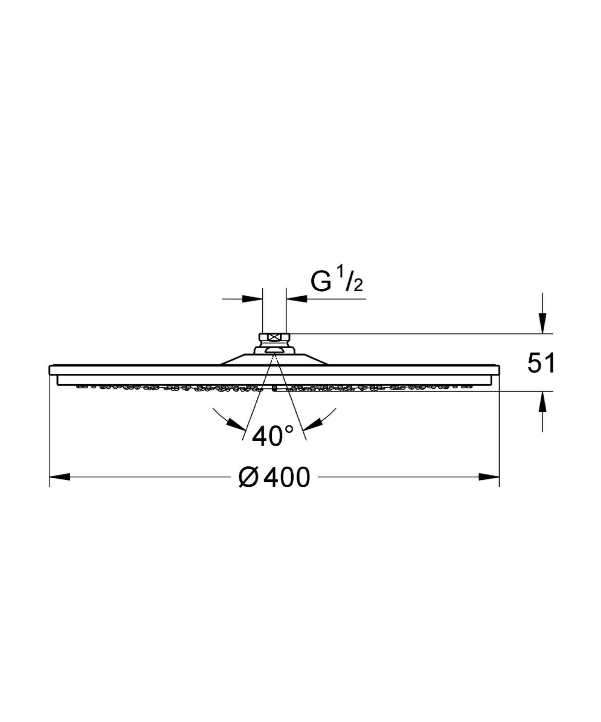 Grohe Rainshower - Cosmopolitan 400 Ducha mural, 1 chorro, Color Cromo, Ref. 28778000