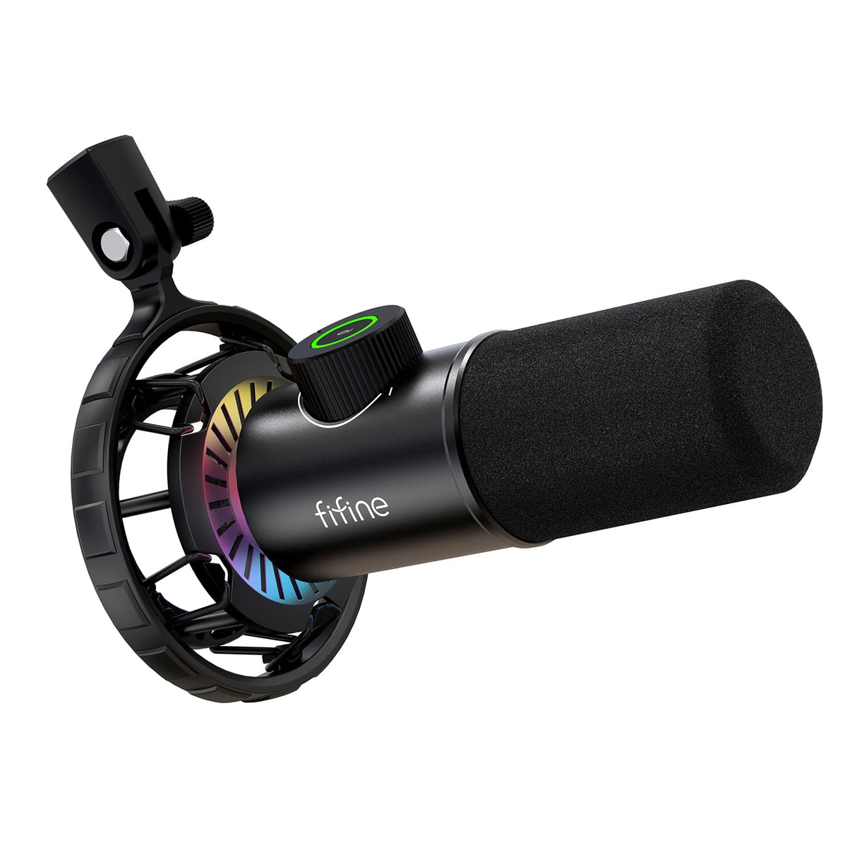 FIFINE Gaming Microfono para PC USB, RGB Micrófono de Dinámicos per Ordenador PS4 PS5, con Botón de Silencio & Conector para Auriculares de 3,5mm, para Podcasting Youtube
