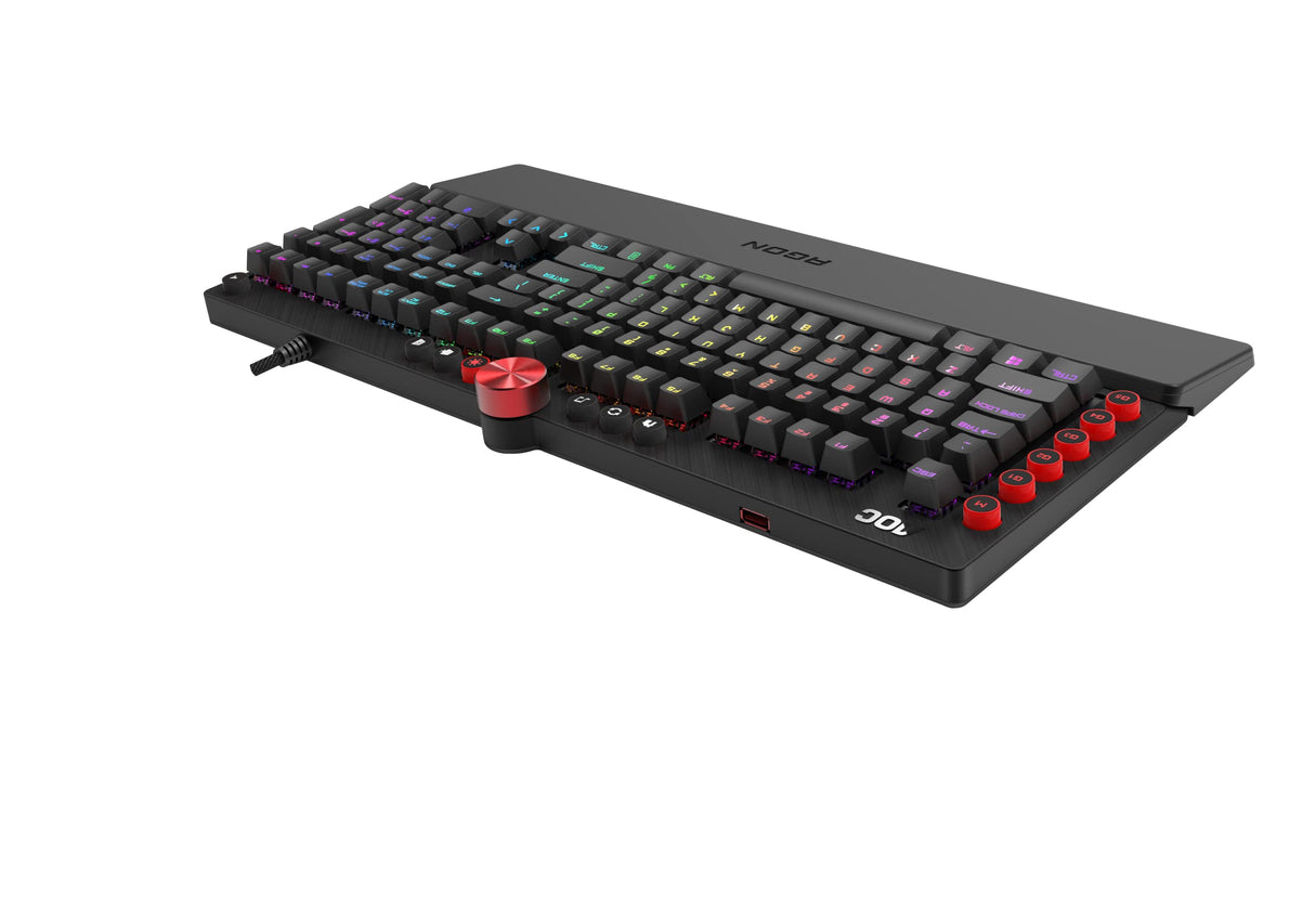 AOC AGON AKG700 Teclado de gaming - Teclado para PC con distribución en Italiano e interruptores Cherry MX Red, Anti-Ghosting, N-Key Rollover y software programable AOC G-Tools, negro