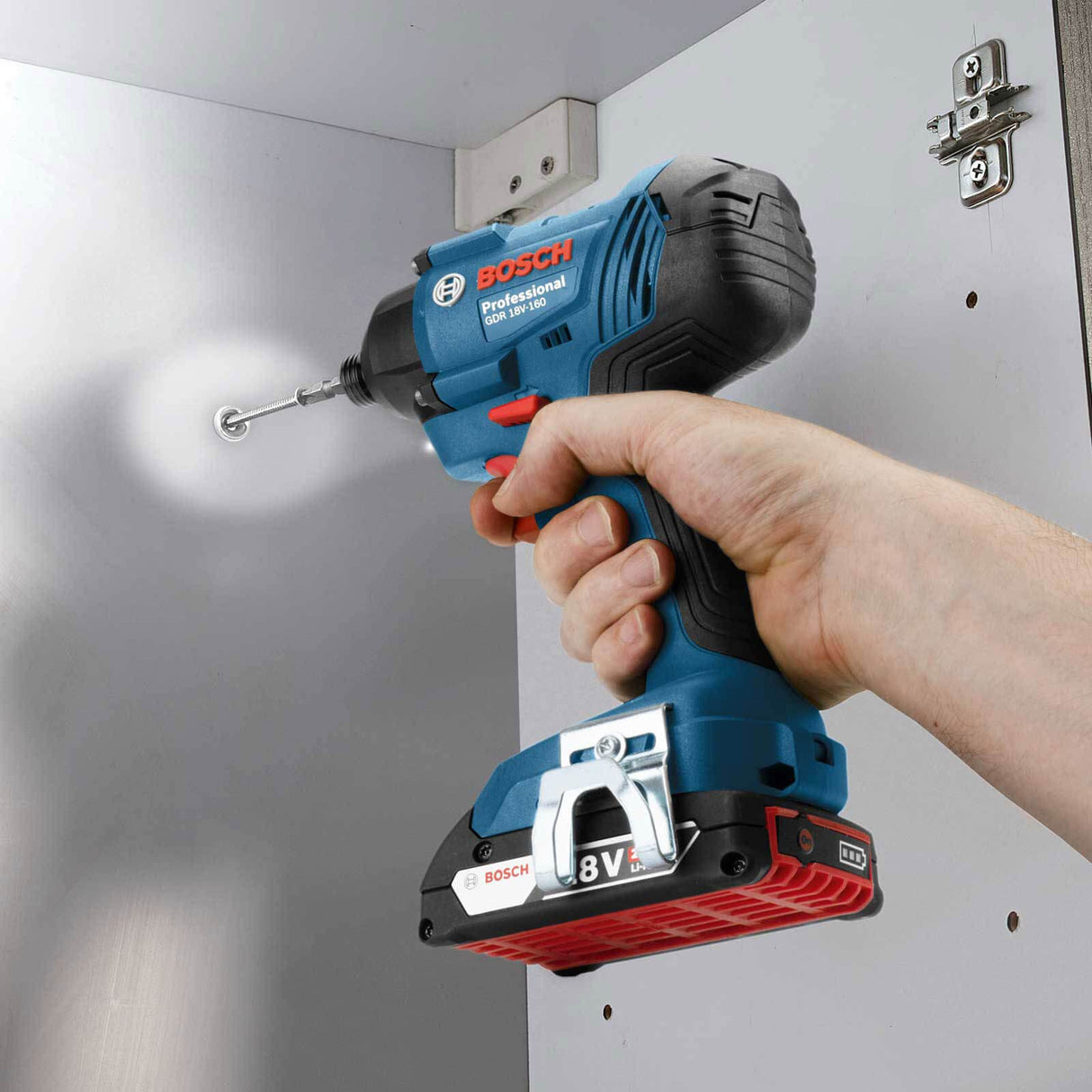 Bosch Professional 18V System GDR 18V-160 - Atornillador de impacto a batería (160 Nm, sin batería, en L-BOXX)