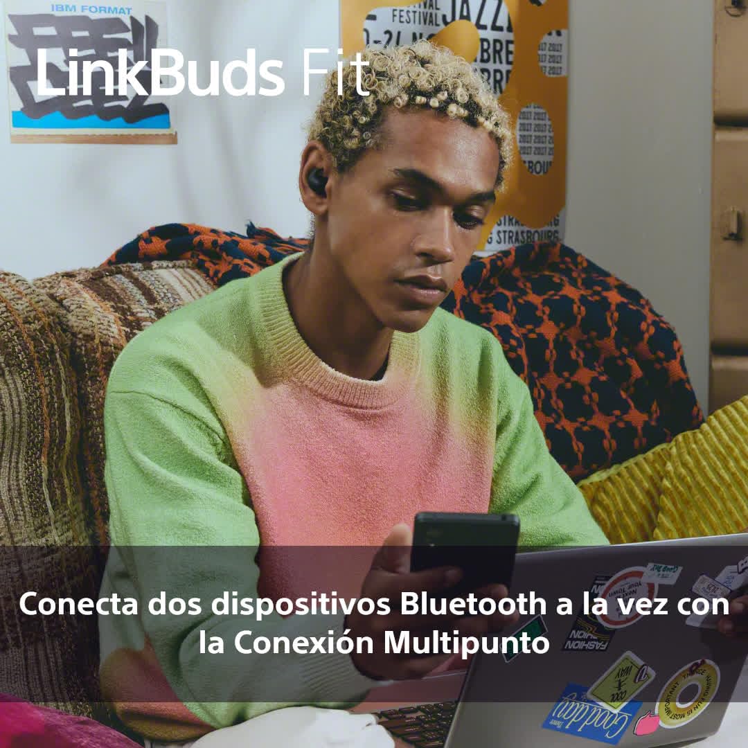 Sony LinkBuds Fit – Auriculares Bluetooth True Wireless con Noise Cancelling - Cómodos Todo el día, IPX4, Hi-Res Audio, Ambient Sound Mode, 21 h autonomía, conexión multipunto, iOS y Android - Blanco