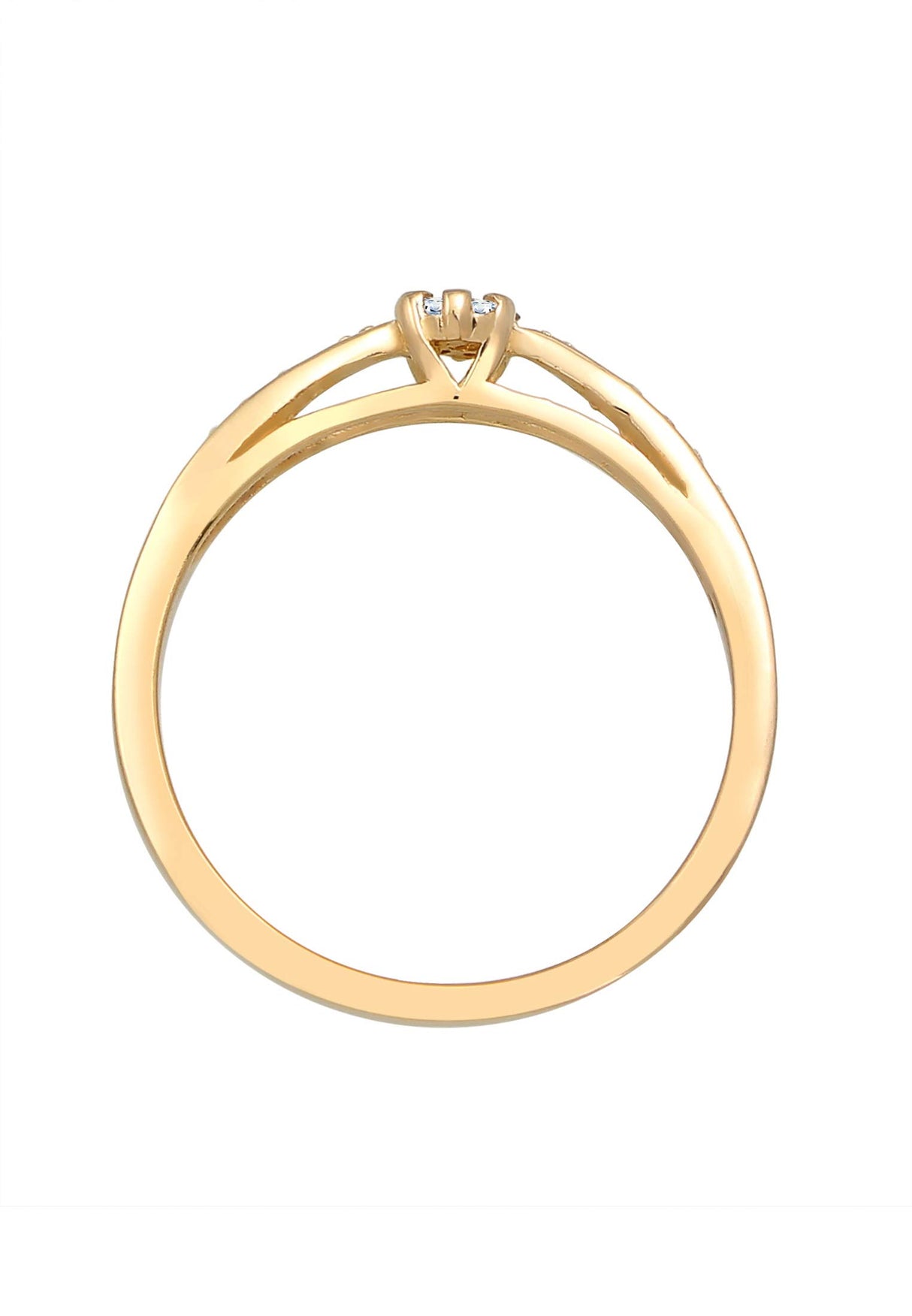 Elli DIAMONDS Anillo Mujeres con Motivo Floral Precioso con Flor de Diamante (0,16 ct.) en Oro Amarillo 585