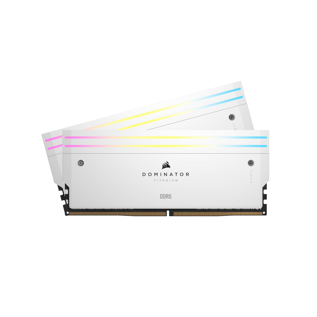 CORSAIR Dominator Titanium RGB DDR5 RAM 64GB (2x32GB) DDR5 hasta 6400MHz CL32 Intel XMP 3.0 Memoria de Ordenador de Sobremesa – Blanco (CMP64GX5M2B6400C32W)