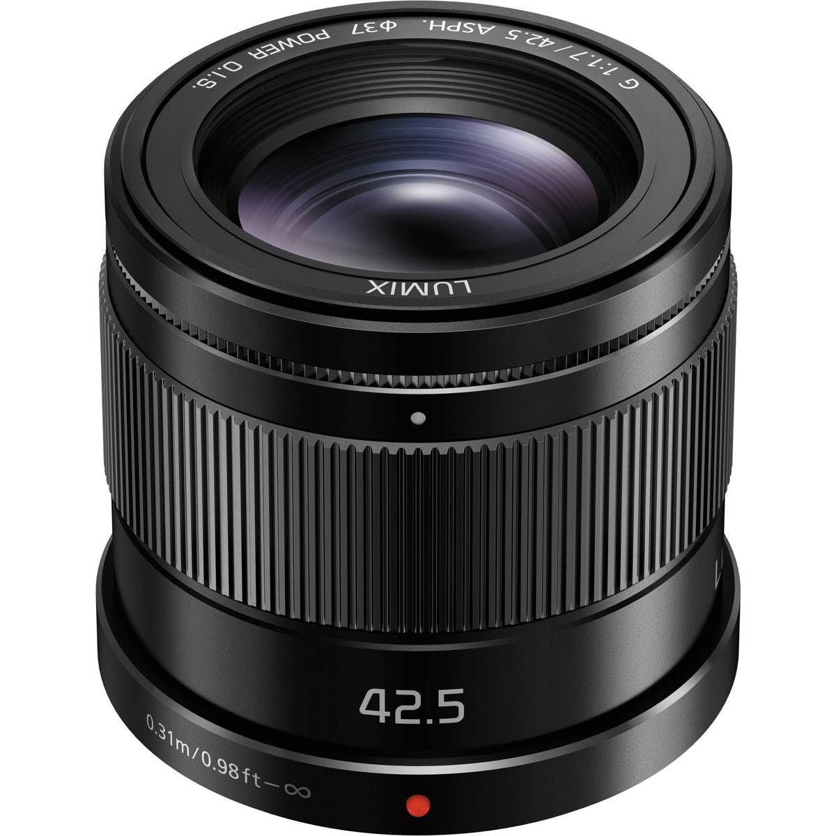 Lente Panasonic LUMIX G, 42.5MM, F1.7 ASPH., MIRRORLESS Micro Cuatro TERCEROS, Power Optical I.S., H-HS043K (EE.UU. Negro)