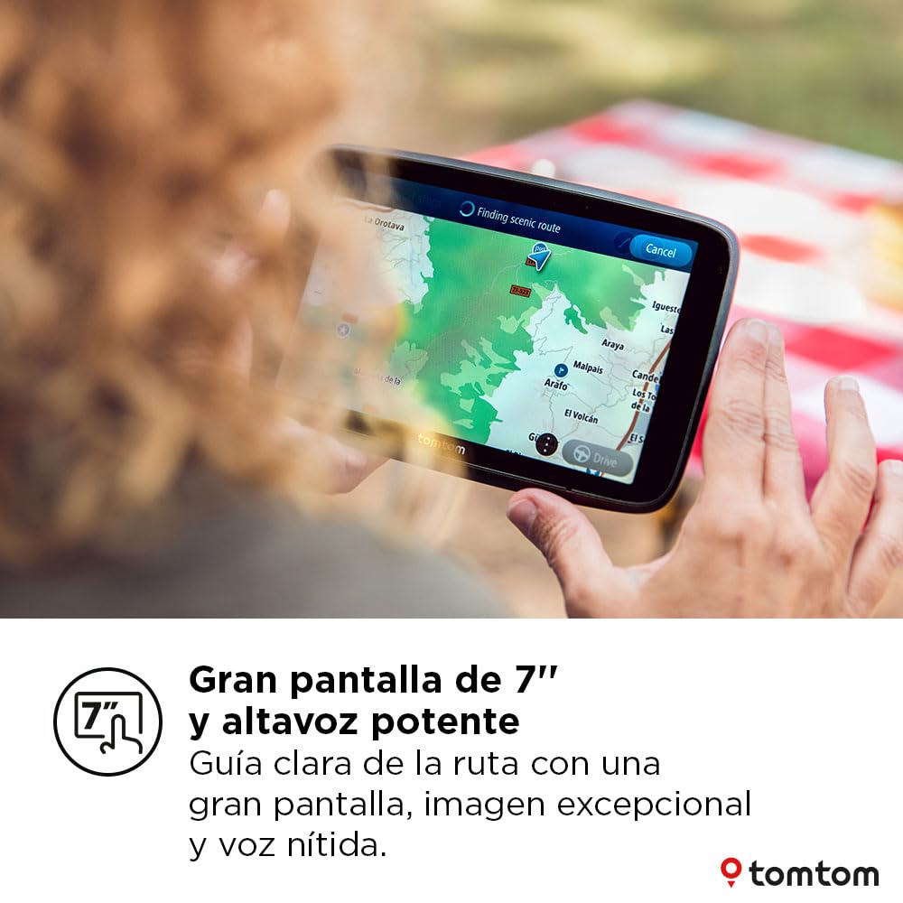 TomTom GPS para Autocaravana GO Camper MAX de 2. Gen. Pantalla de 7" con PDI, actualizaciones por Wi-Fi, TomTom Traffic, perfiles de vehículo, mapas del Mundo y Zonas de Bajas emisiones
