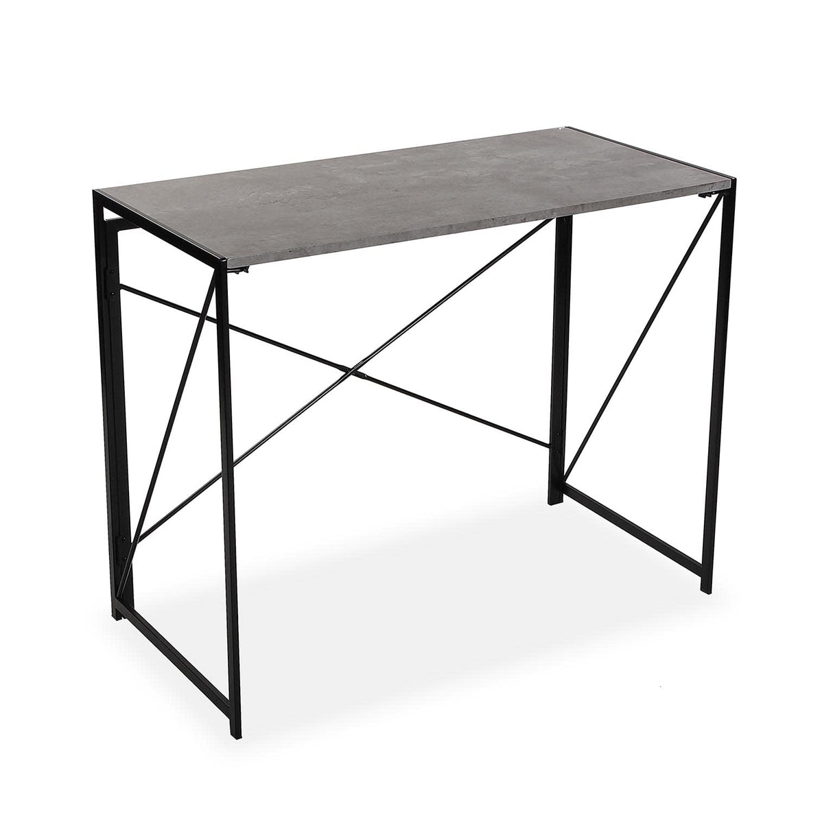 Versa Jack Escritorio Plegable para el Ordenador, Mesa para la Habitación o Estudio. Mesa Gaming, Medidas (Al x L x An) 74 x 45 x 90 cm, Madera y Metal, Color Gris