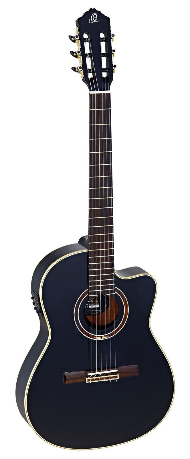 ORTEGA Classical Guitar Performer Series 44 Incluye funda Mástil delgado, Caja fina Negro RCE138-T4BK
