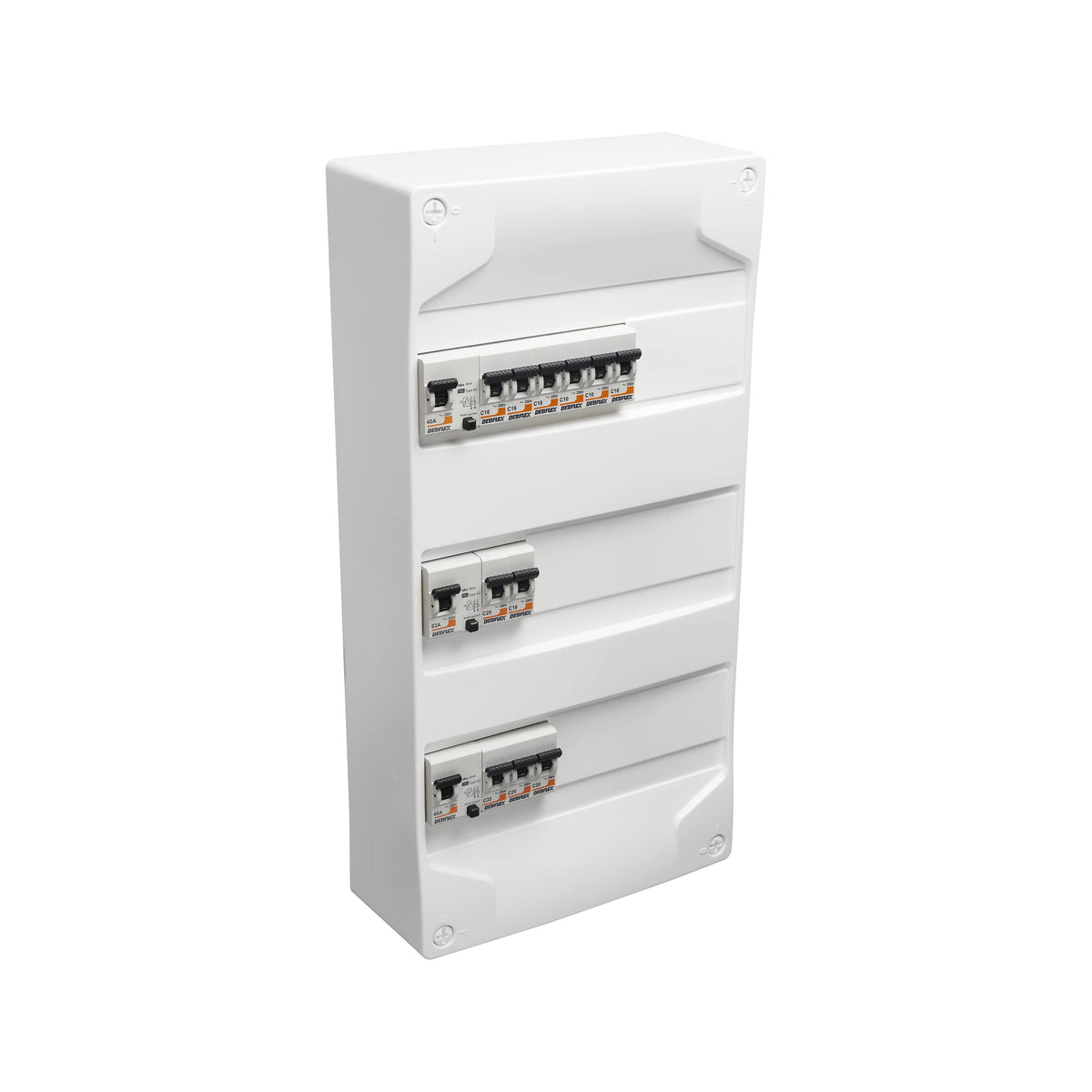 DEBFLEX - Armario pre-equipado 3 R 1xID 40A tipo A, 1xID 40A tipo AC,1xID 63A tipo AC - Paneles empotrados - Armarios modulares - Interiores pre-empotrados - 707649