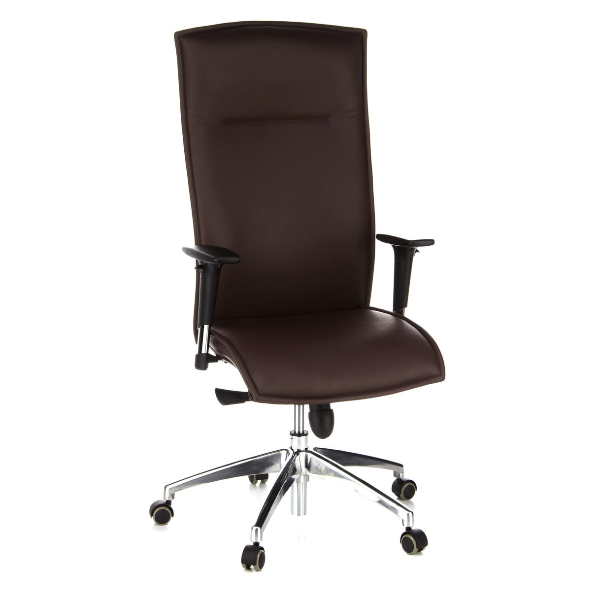 hjh OFFICE 600040 Silla ejecutiva Murano 20 Cuero marrón Oscuro Silla ergonomica Respaldo Alto inclinable con Brazos