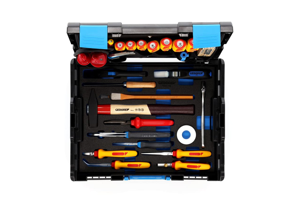 GEDORE Caja de herramientas L-BOXX 136, Juego de 36 piezas, Llena, Herramientas para electricistas, En caja de plástico, 1100-02
