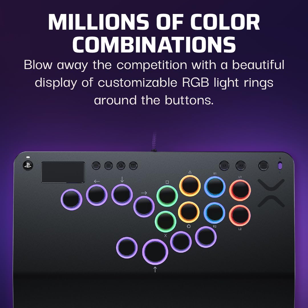 Turtle Beach Victrix Pro KO Leverless All Button Fight Stick for PlayStation 5, Officially Licensed PS5|PS4, Windows 10/11 PC, Customizable eSports Tournament Ready Controller, Gray