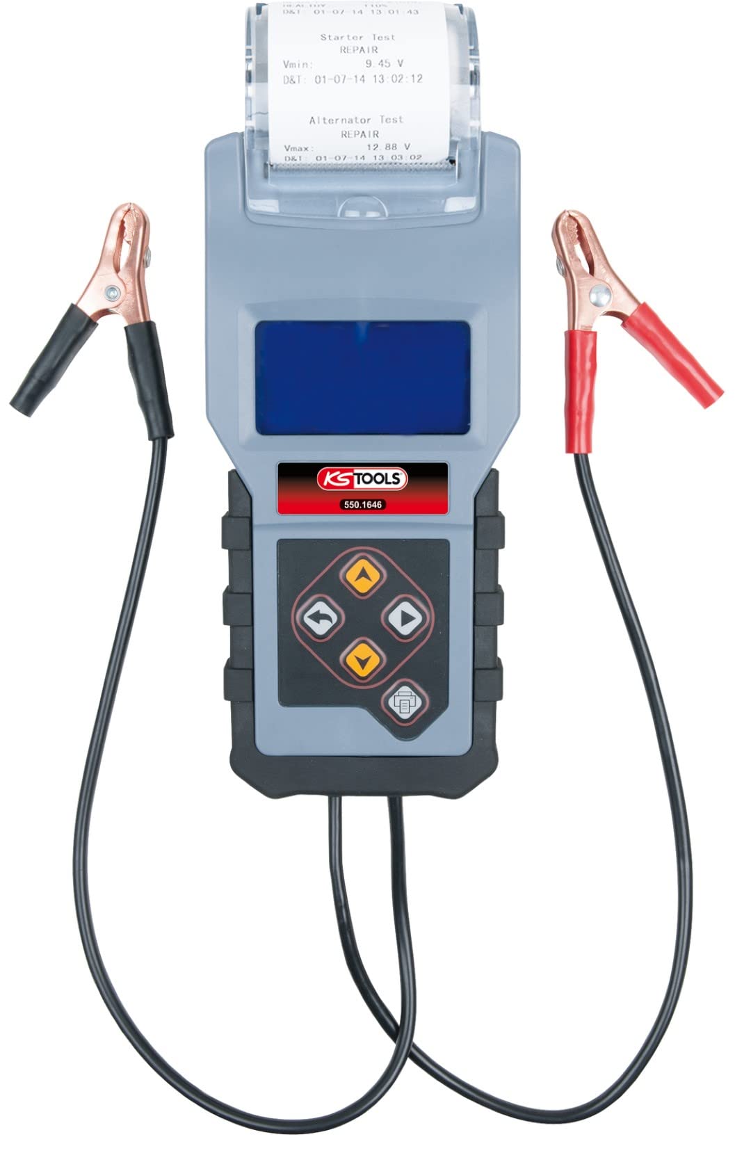KS Tools 550.1646 Analizador del cargador y la batería digital de 12 V con impresora integrada