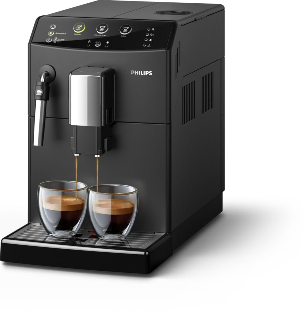 Philips HD8827/01 3000 Serie Cafetera automática, espumador de leche clásico, color negro sin kit de mantenimiento completo negro