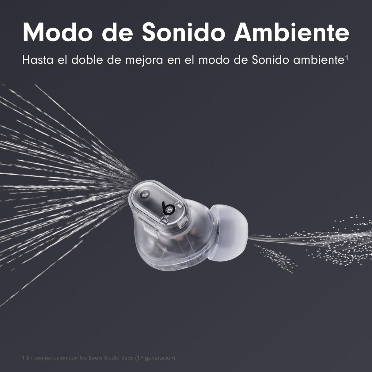 Beats Studio Buds + | Auriculares Totalmente inalámbricos con cancelación de Ruido, Mejor compatibilidad con Apple y Android, micrófono Integrado, Bluetooth, Resistencia al Sudor - Transparente