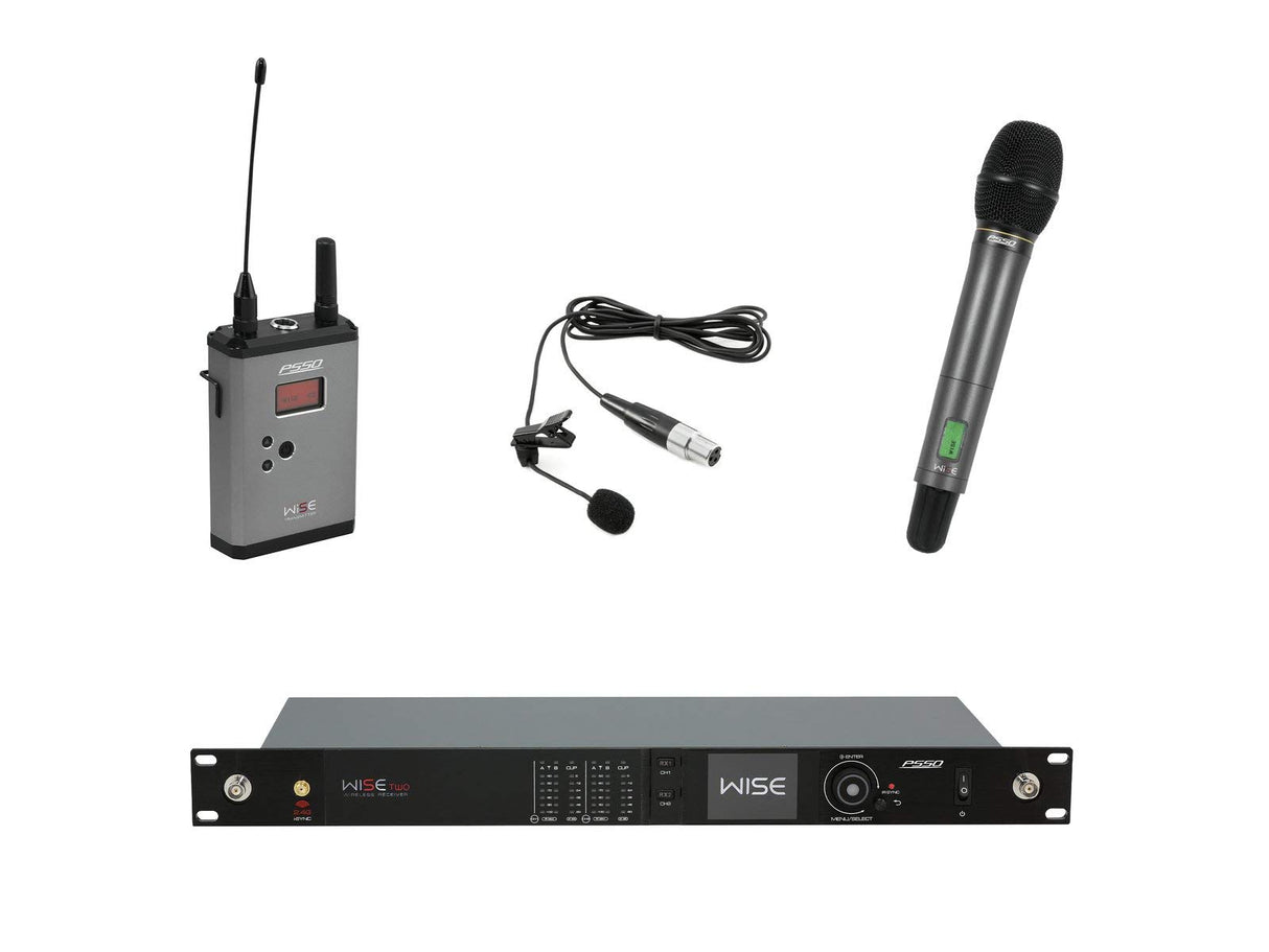 PSSO Wise Two + Dyn. Inalámbrico Micrófono + BP + Lavalier 823-832/863-865MHz