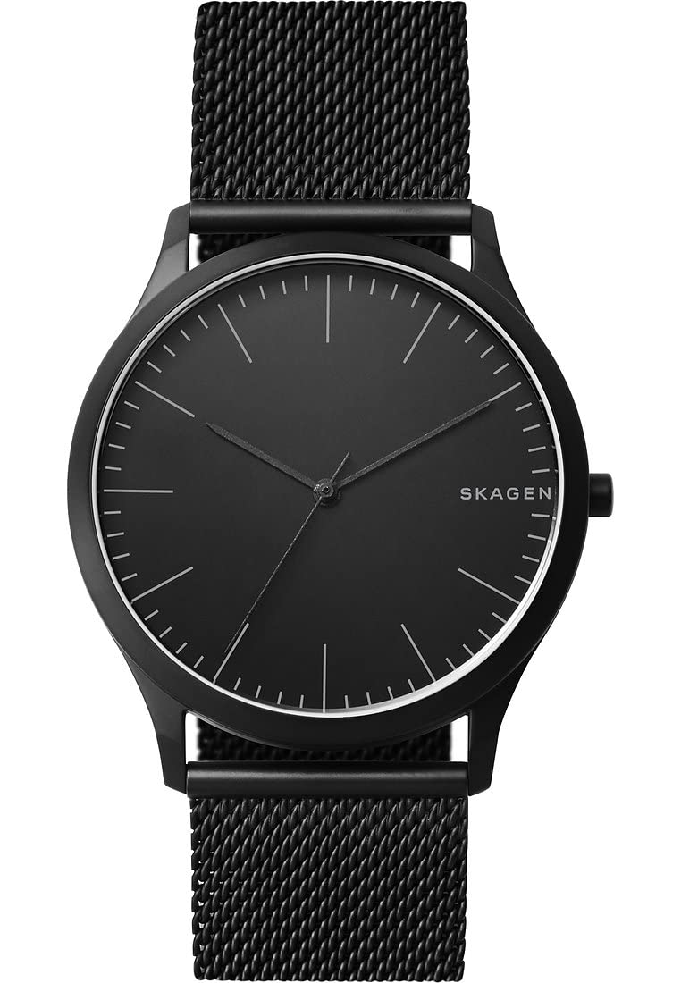 Skagen Jorn reloj para hombre, movimiento de cuarzo con correa de acero o piel, Negro y grafito, 41MM