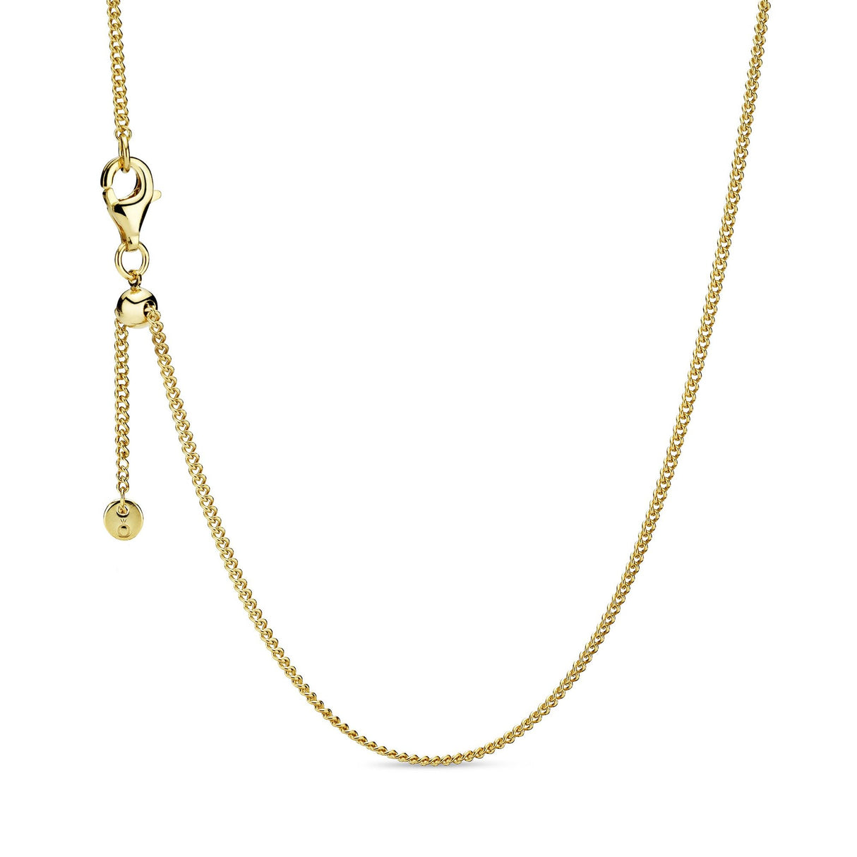 Pandora Icons Collar chapado en oro de 14 quilates con cierre deslizante, 60