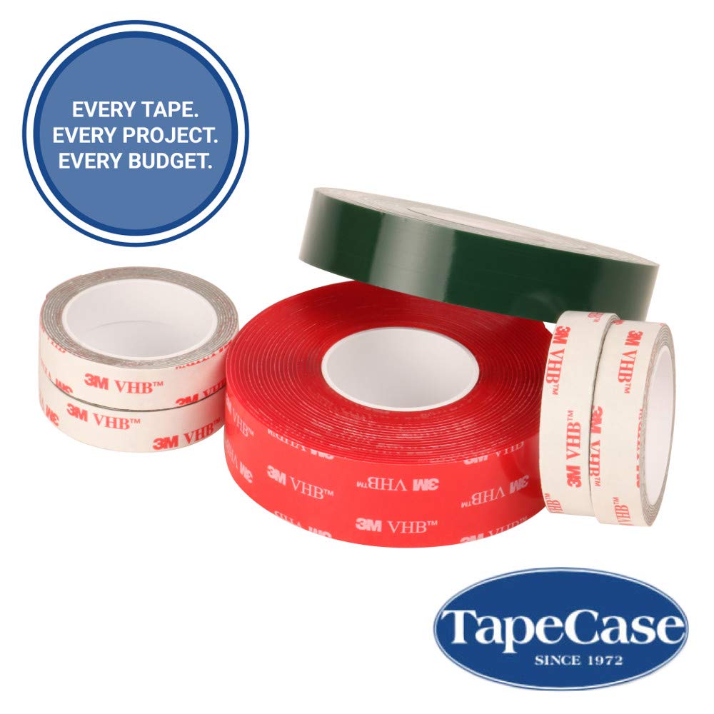 TapeCase 3M 4905 Cinta acrílica transparente de doble cara de 3.25 pulgadas x 36 yardas, rollo de 8.25 cm x 36 yardas