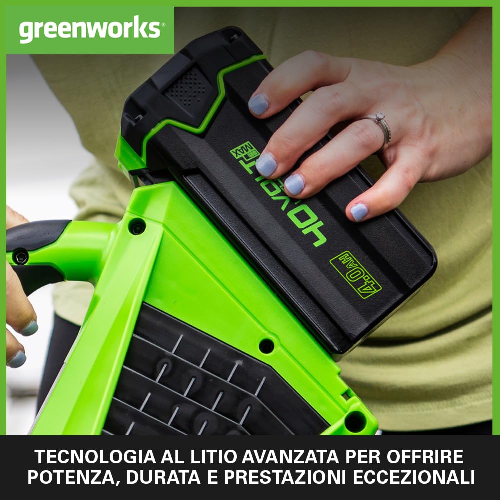 Greenworks Batería 40V 4Ah - Potente y Original Batería Iones de Litio para Herramientas Eléctricas y Jardinería Greenworks 40V, Carga Rápida, Control de Carga LED 3 Etapas, Garantía de 2 Años - G40B4