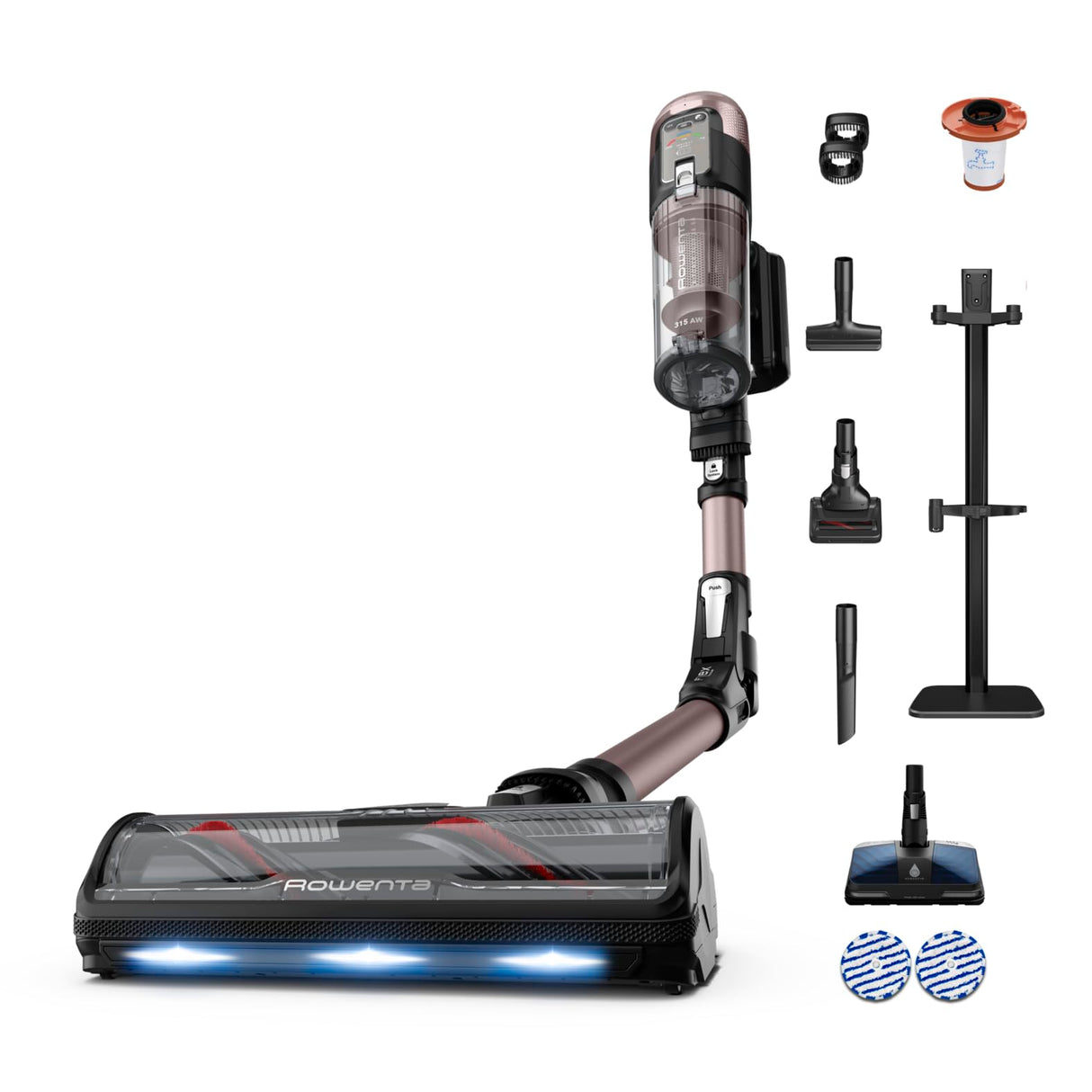 Rowenta RH9CD9E0 X-Force Flex 16.60 Animal Aqua, Cordless Vacuum, Black/Copper